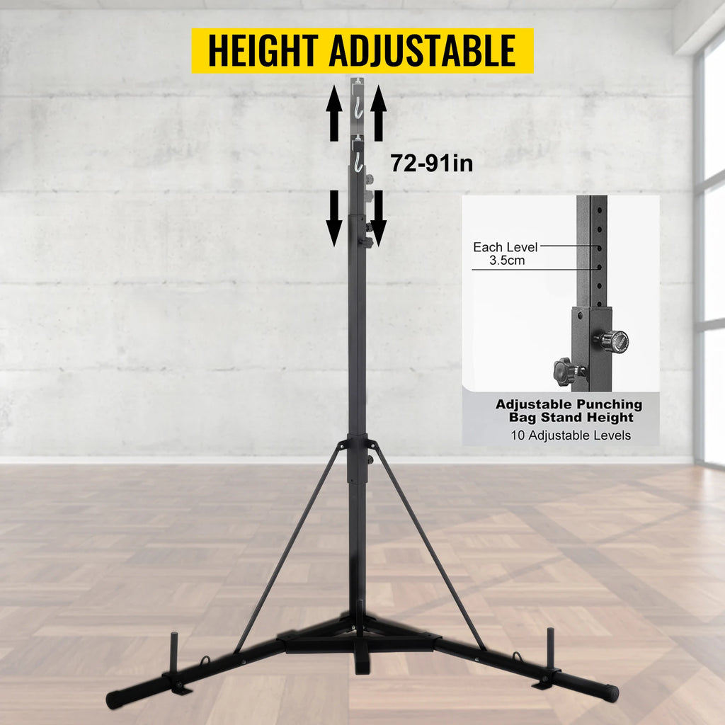 OEM Home Gym Equipment Height Adjustable Sandbag Rack 132lb Punch Bag Stand Free Standing Foldable Boxing Bag Stand