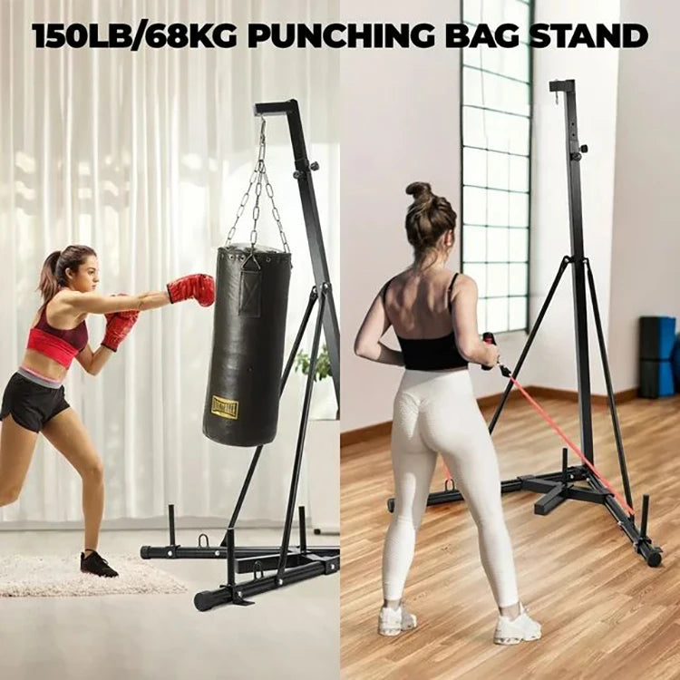 OEM Home Gym Equipment Height Adjustable Sandbag Rack 132lb Punch Bag Stand Free Standing Foldable Boxing Bag Stand