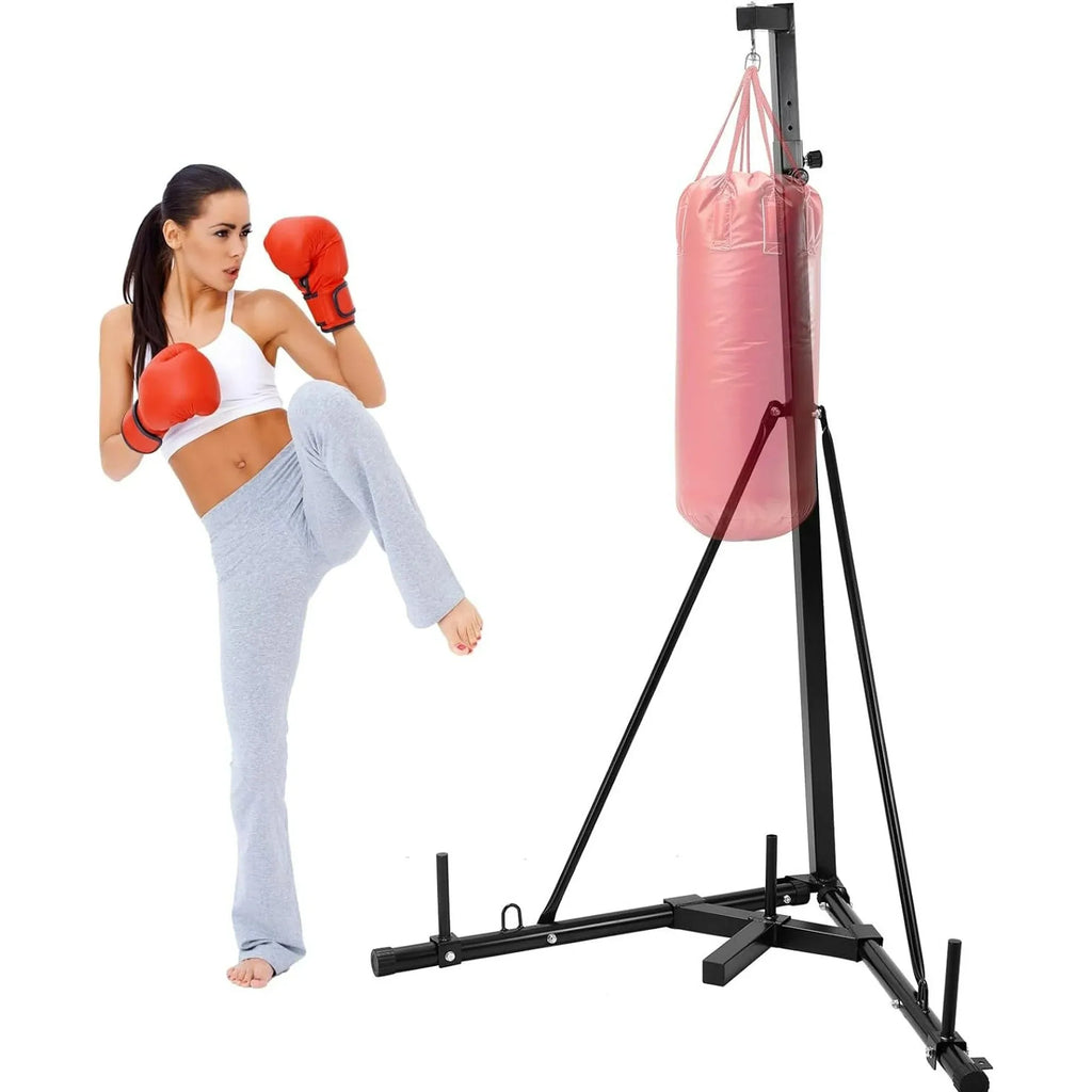 OEM Home Gym Equipment Height Adjustable Sandbag Rack 132lb Punch Bag Stand Free Standing Foldable Boxing Bag Stand