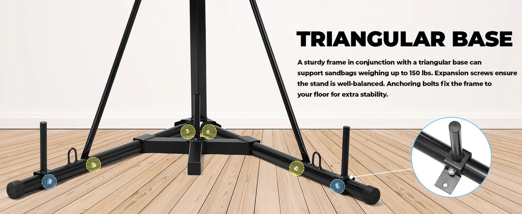 Height Adjustable Punching Bag Stand, Heavy Duty Boxing Bag Stand, Heavy Bag Stand Steel Sandbag Rack Independent to 150 lbs