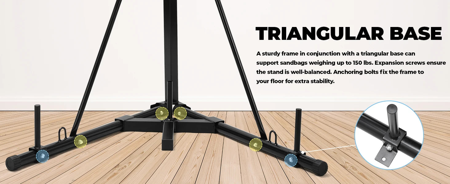 Height Adjustable Punching Bag Stand, Heavy Duty Boxing Bag Stand, Heavy Bag Stand Steel Sandbag Rack Independent to 150 lbs