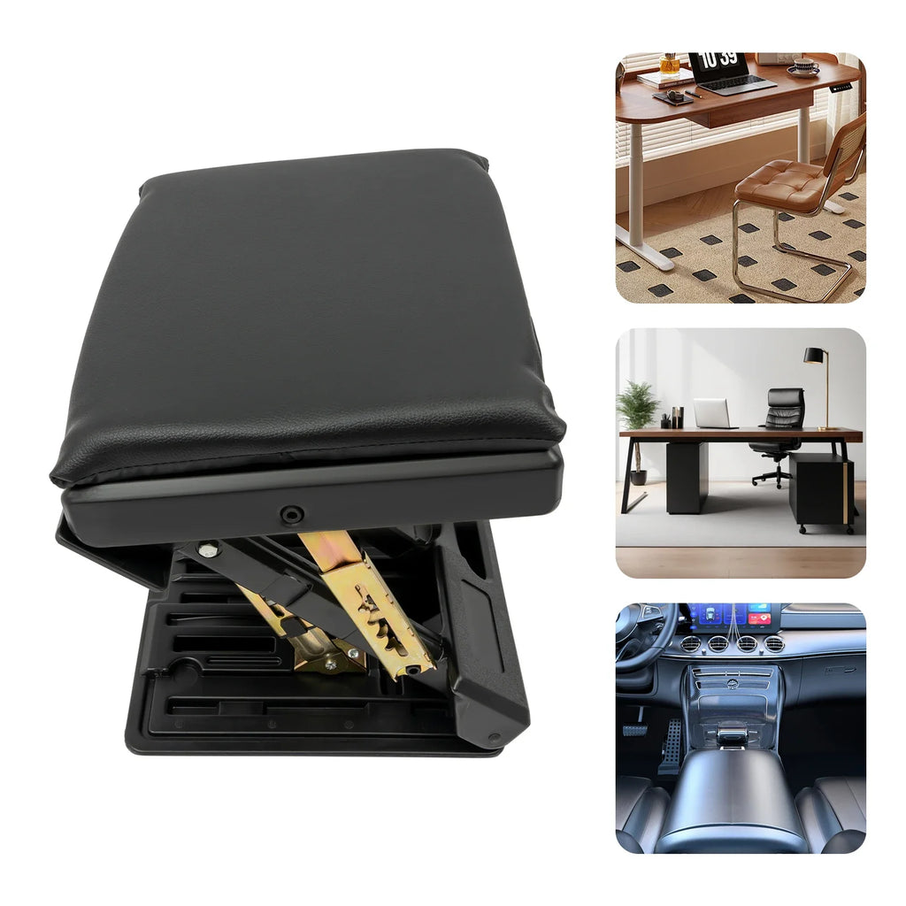 Ergonomic Foldable Footrest 4 Level Height and Angle Adjustable Foot Rest Portable Footrest for Cars Outdoor Activities