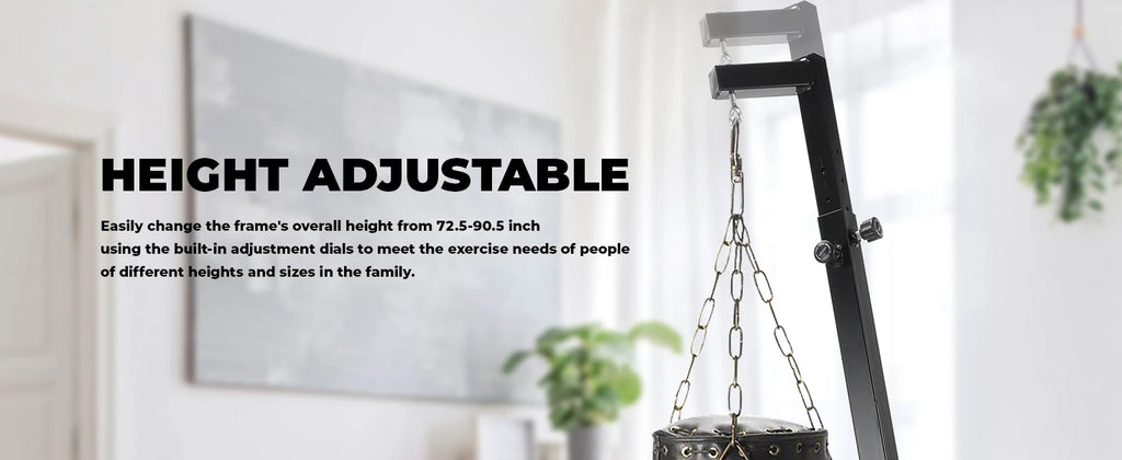 Height Adjustable Punching Bag Stand, Heavy Duty Boxing Bag Stand, Heavy Bag Stand Steel Sandbag Rack Independent to 150 lbs