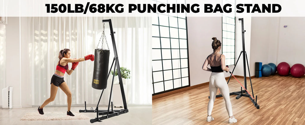 Height Adjustable Punching Bag Stand, Heavy Duty Boxing Bag Stand, Heavy Bag Stand Steel Sandbag Rack Independent to 150 lbs