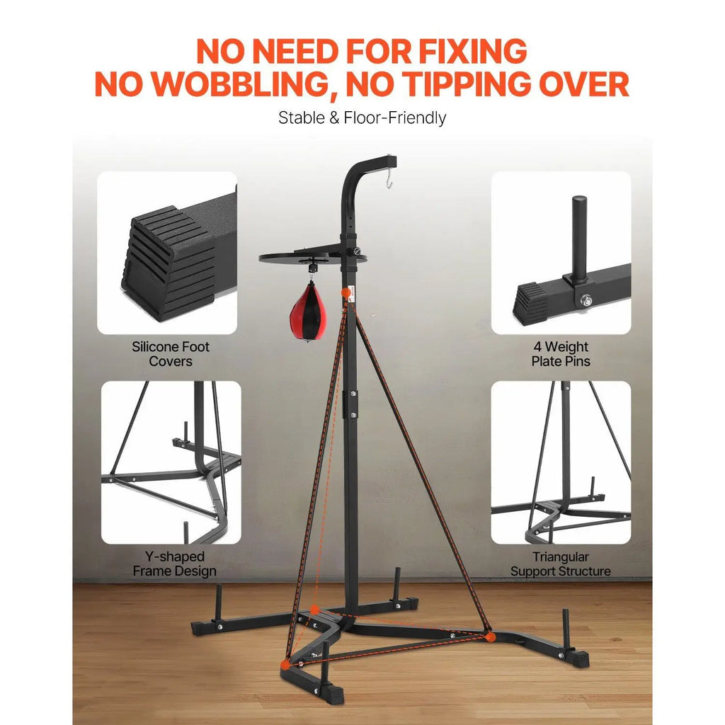 2 in 1 Heavy Duty Steel Punching Bag Frame Boxing & Fitness Stand with Punching Bag & Sand Bag