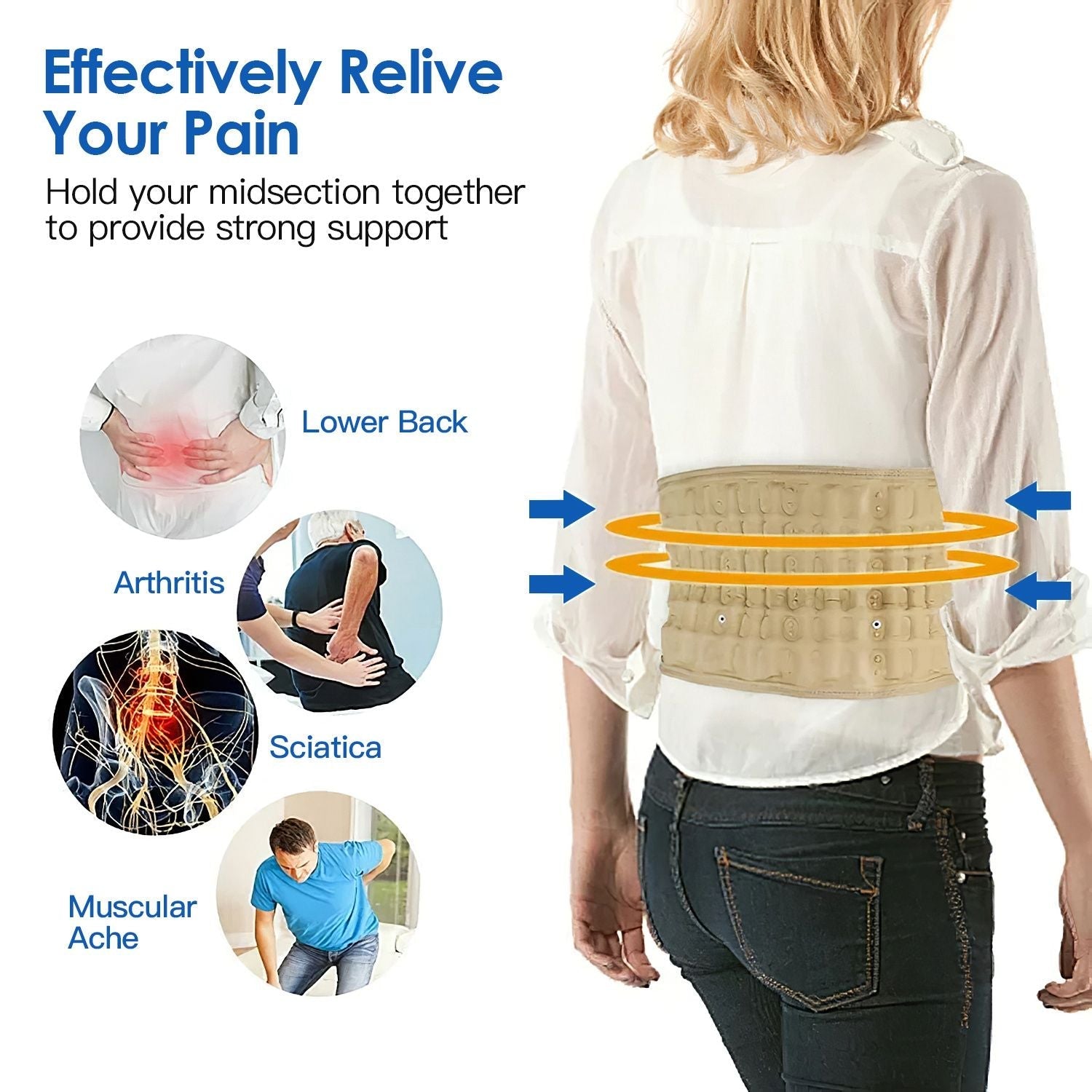 Decompression Back Belt Lumbar Spine Support Lower Back Air Traction